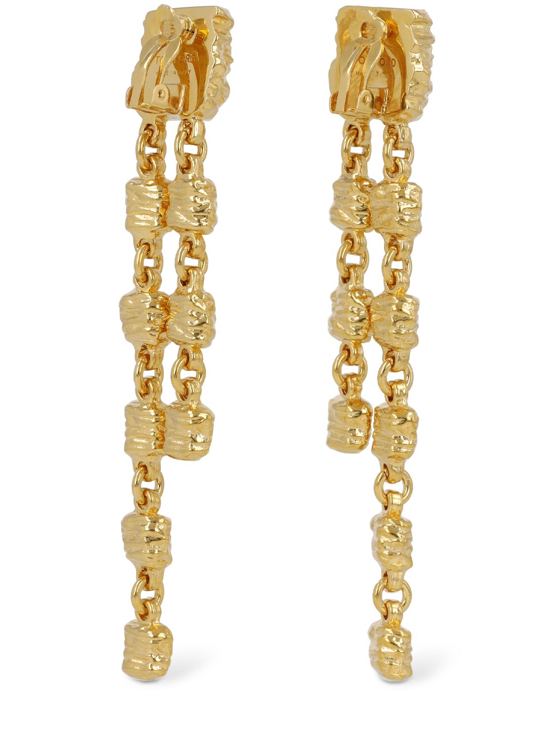 Shop Tom Ford Moon Drop Clip-on Earrings In Gold