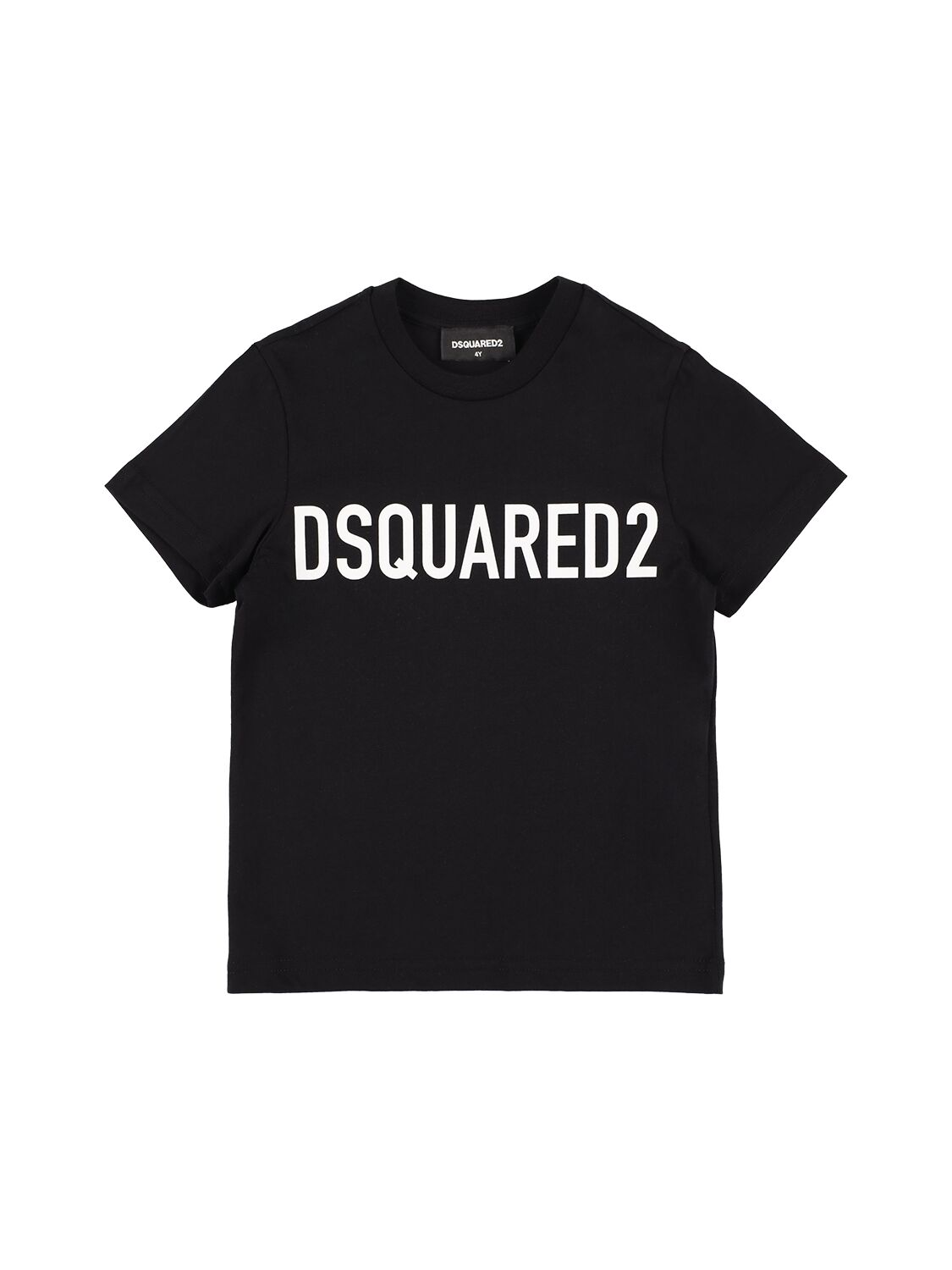 Dsquared2 Kids' Logo Printed Cotton Jersey T-shirt In Black