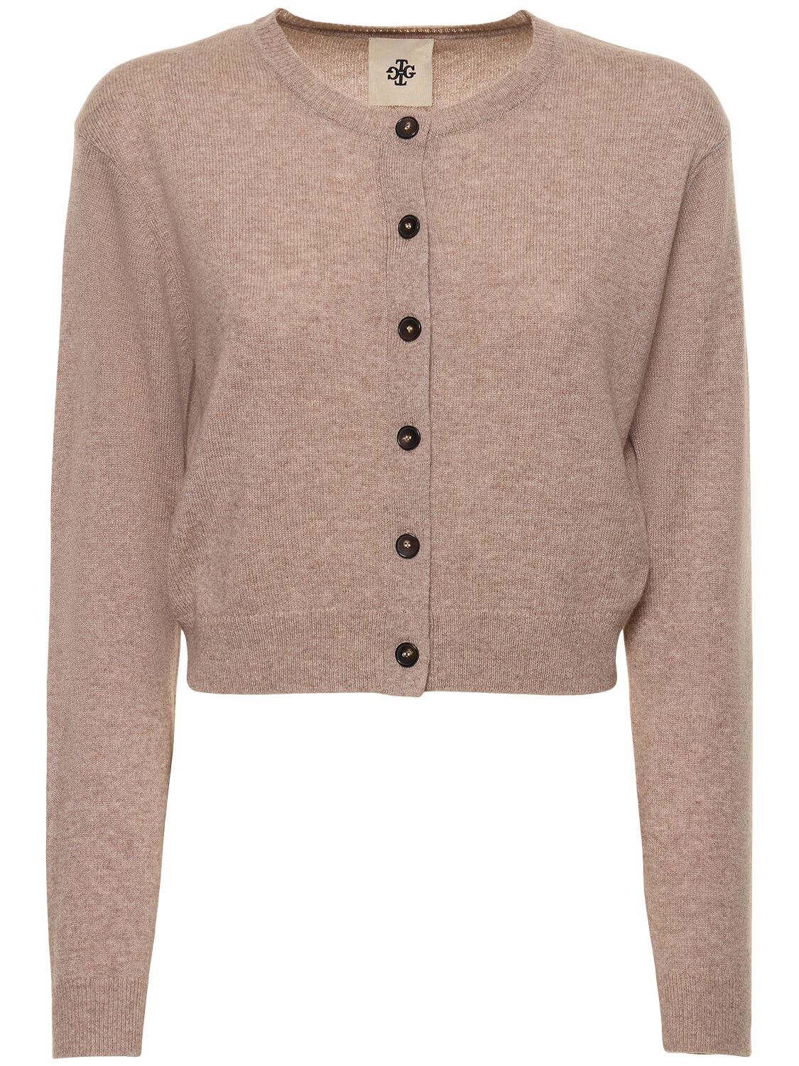 The Garment Piemonte Cropped Cashmere Cardigan In Brown