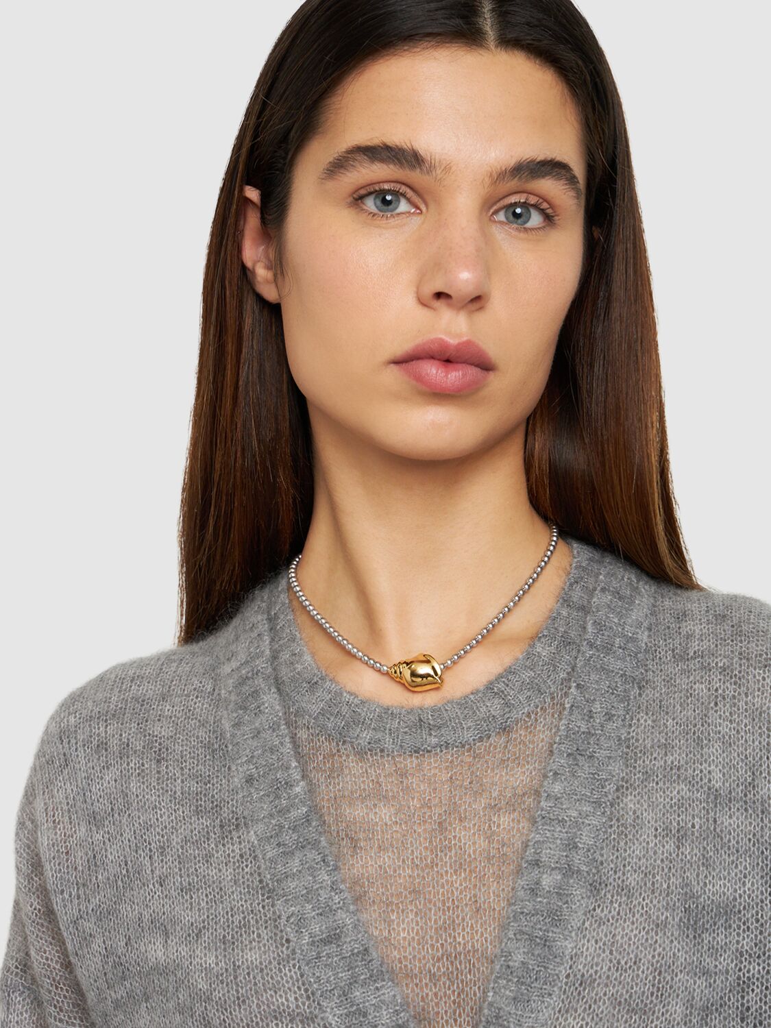 Shop Timeless Pearly Chunky Shell Necklace In Gold,silber