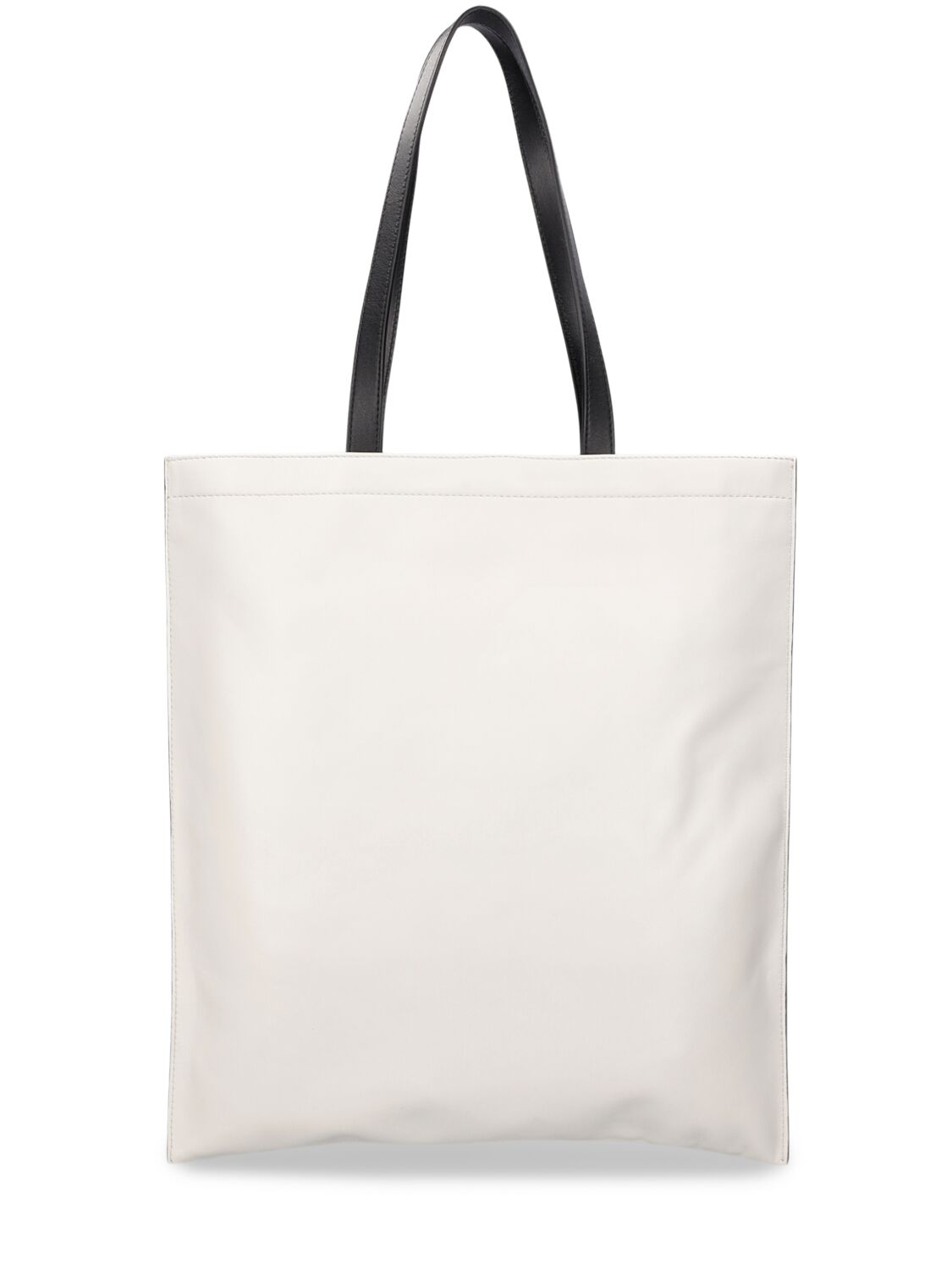 Shop Moschino Logo Leather Tote Bag In White