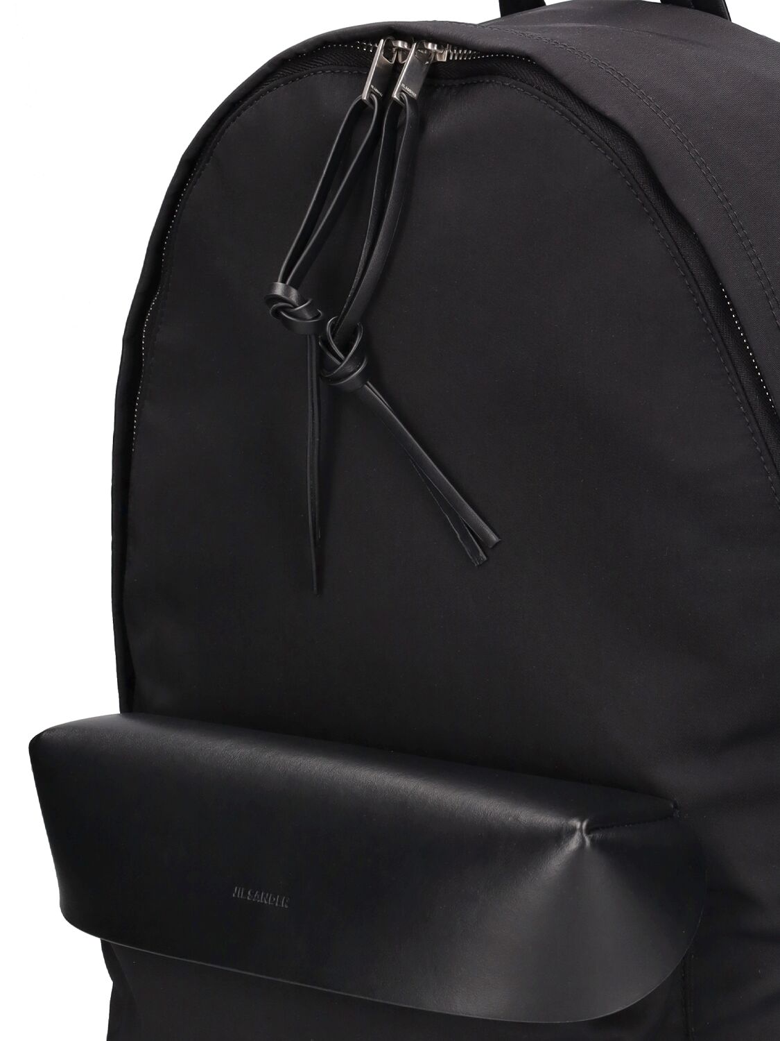 Shop Jil Sander Nylon & Leather Backpack In Black
