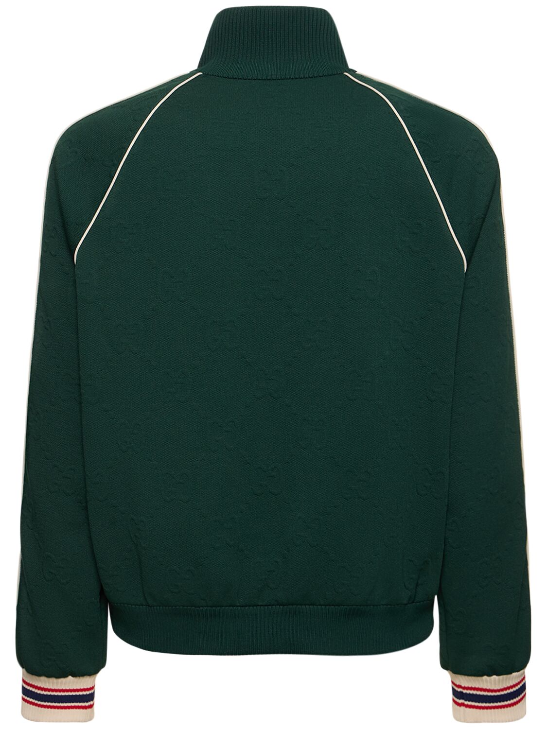 Shop Gucci Iconic Gg Tech Zip-up Sweatshirt In Bottle Green