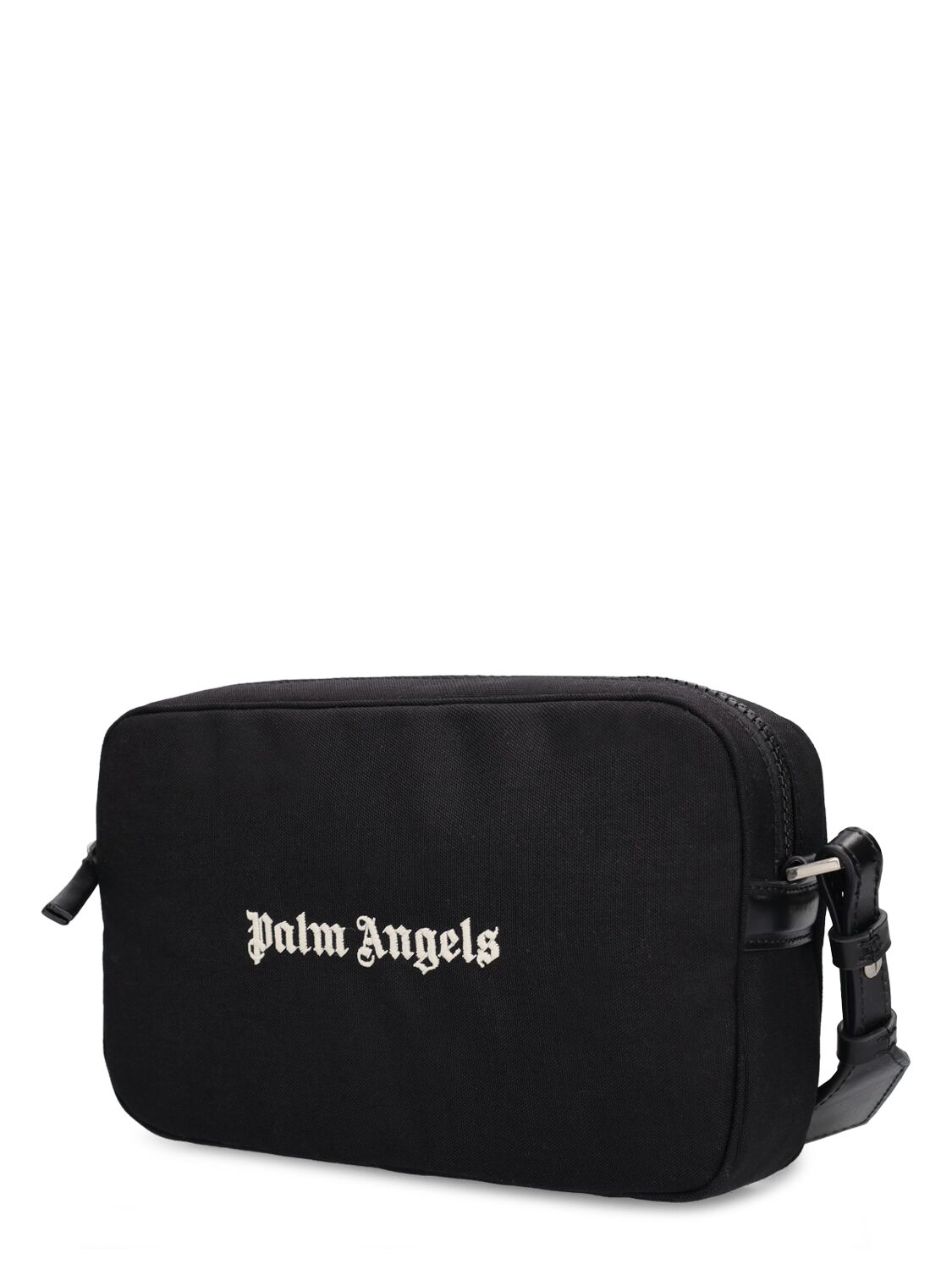 Shop Palm Angels Cordura Logo Nylon Camera Bag In Black