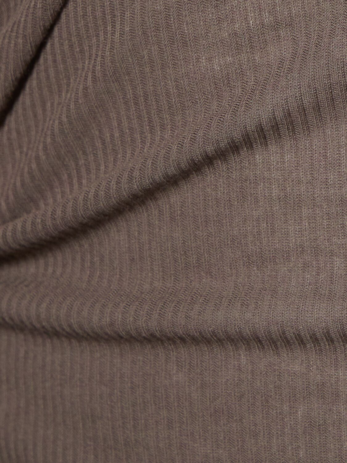 Shop Rick Owens Ribbed Silk Blend Long Sleeve T-shirt In Dust