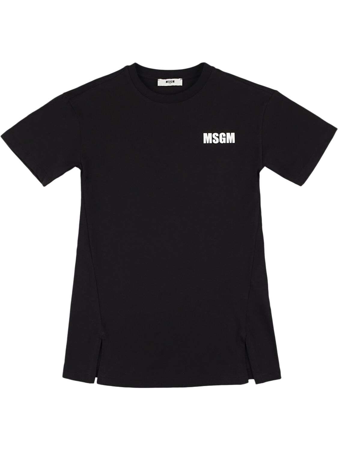 Shop Msgm Cotton Jersey Dress In Black