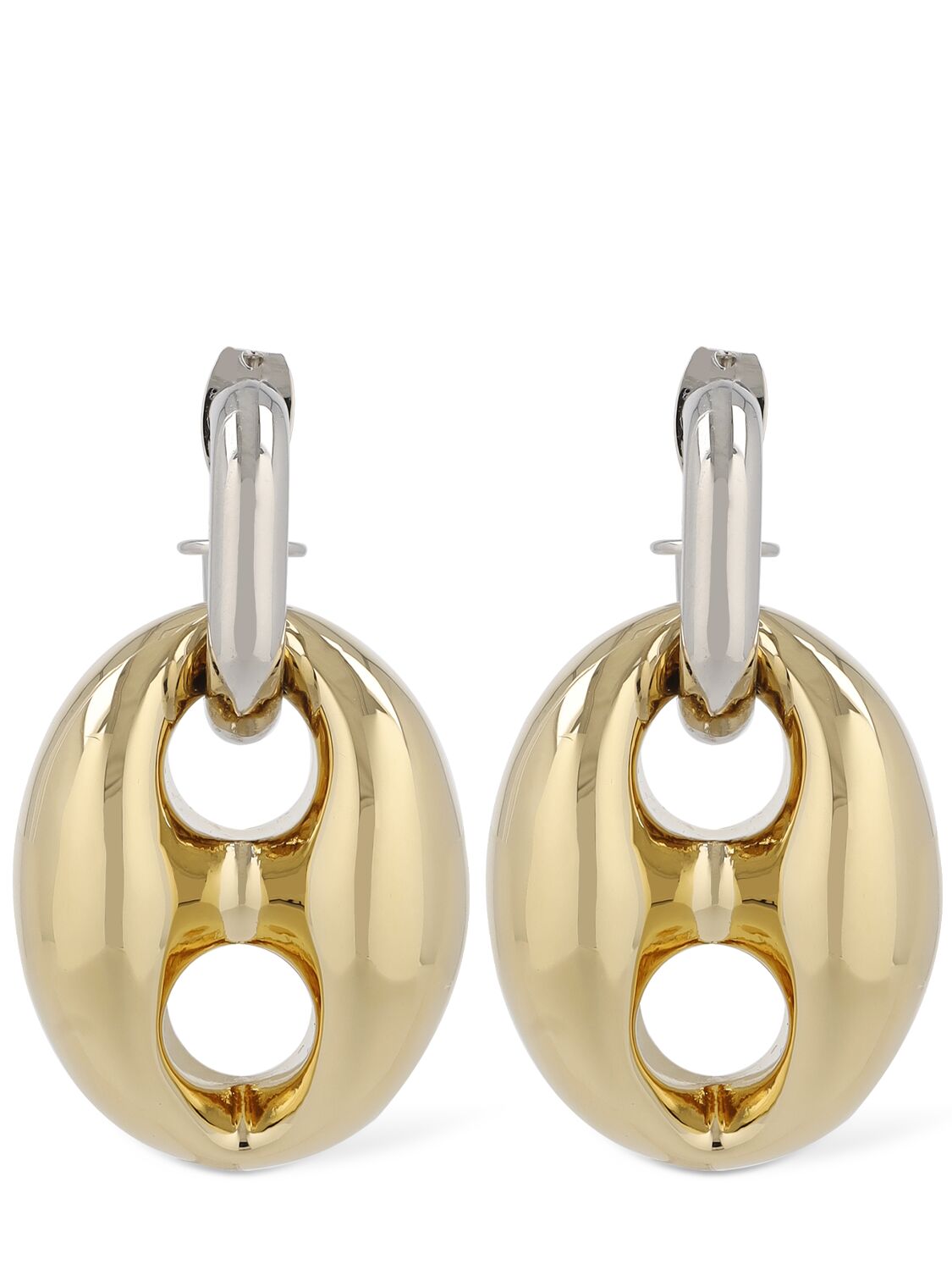 Shop Rabanne Xtra Eight Dang Earrings In Gold,silver