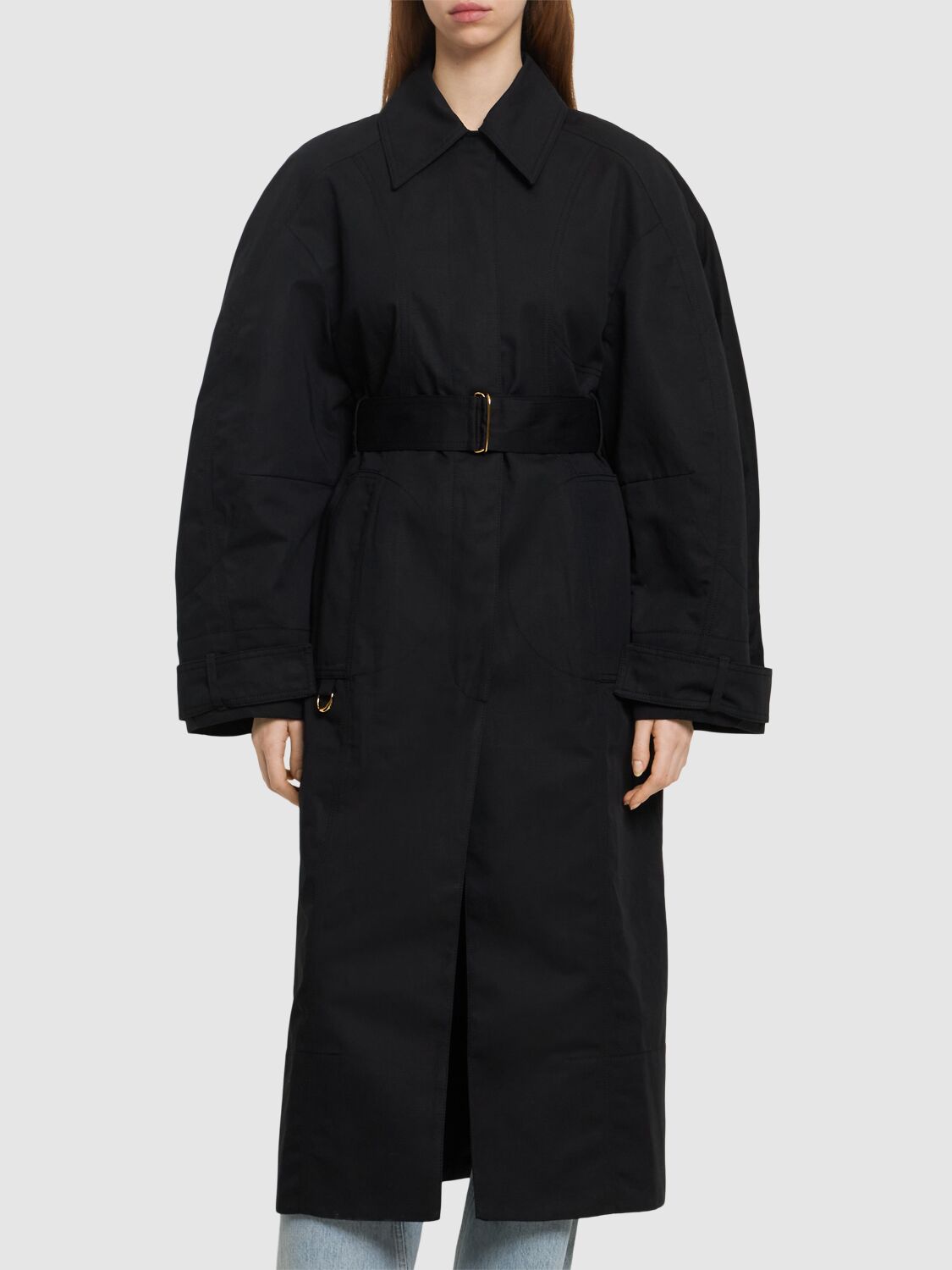 Shop Jacquemus Le Trench Bari Cotton & Linen Trench In Black