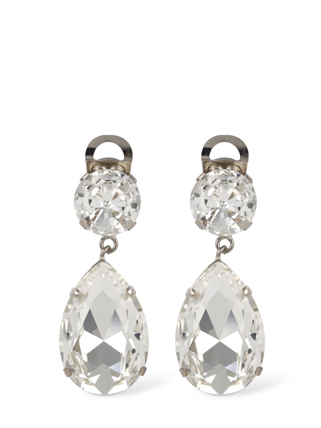 Moschino Still Life With Heart Drop Earrings In Silver