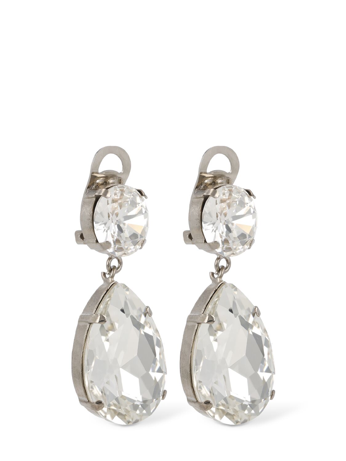 Shop Moschino Still Life With Heart Drop Earrings In Silver
