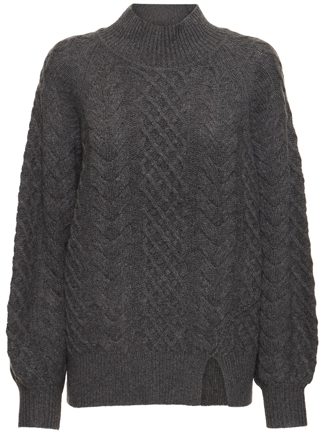 The Garment Como Wool Blend Cable Knit Sweater In Heather Grey