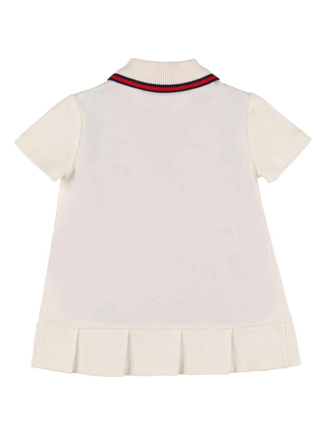 Shop Gucci Web Cotton Jersey Dress In Milk,red