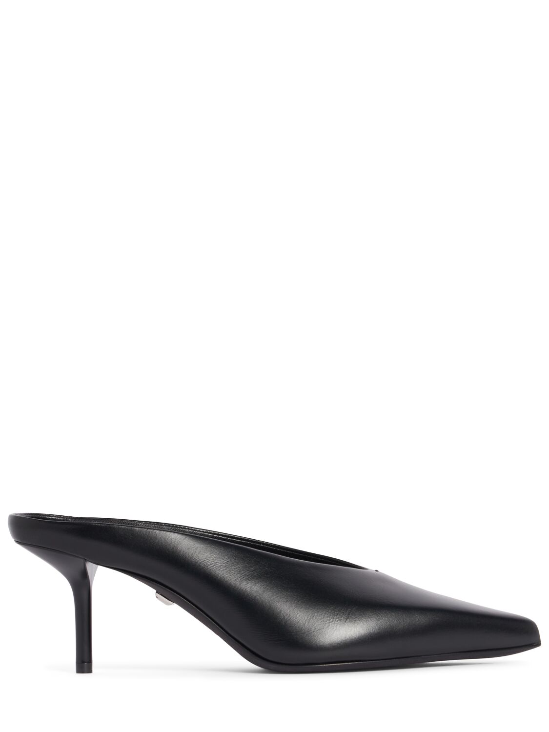 Max Mara 60mm Mm Leather Mules In Black