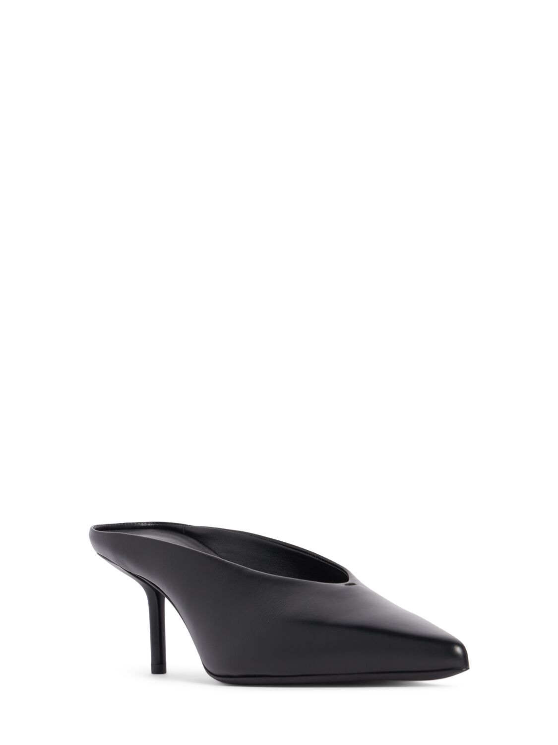 Shop Max Mara 60mm Mm Leather Mules In Black