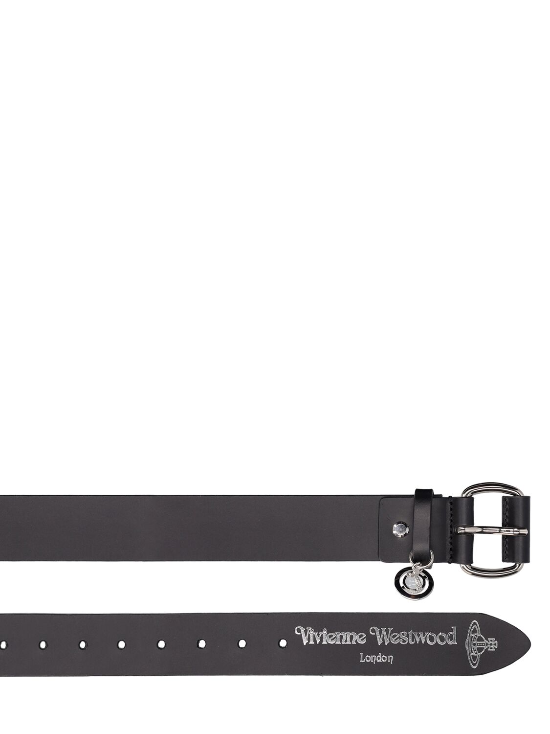 Shop Vivienne Westwood 3.5cm Logo Leather Belt In Black