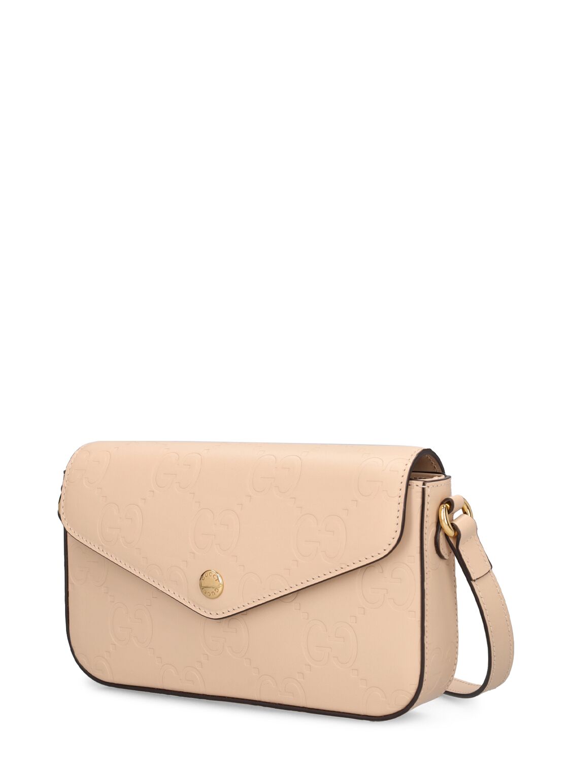 Shop Gucci Super Mini Gg Leather Shoulder Bag In Rose