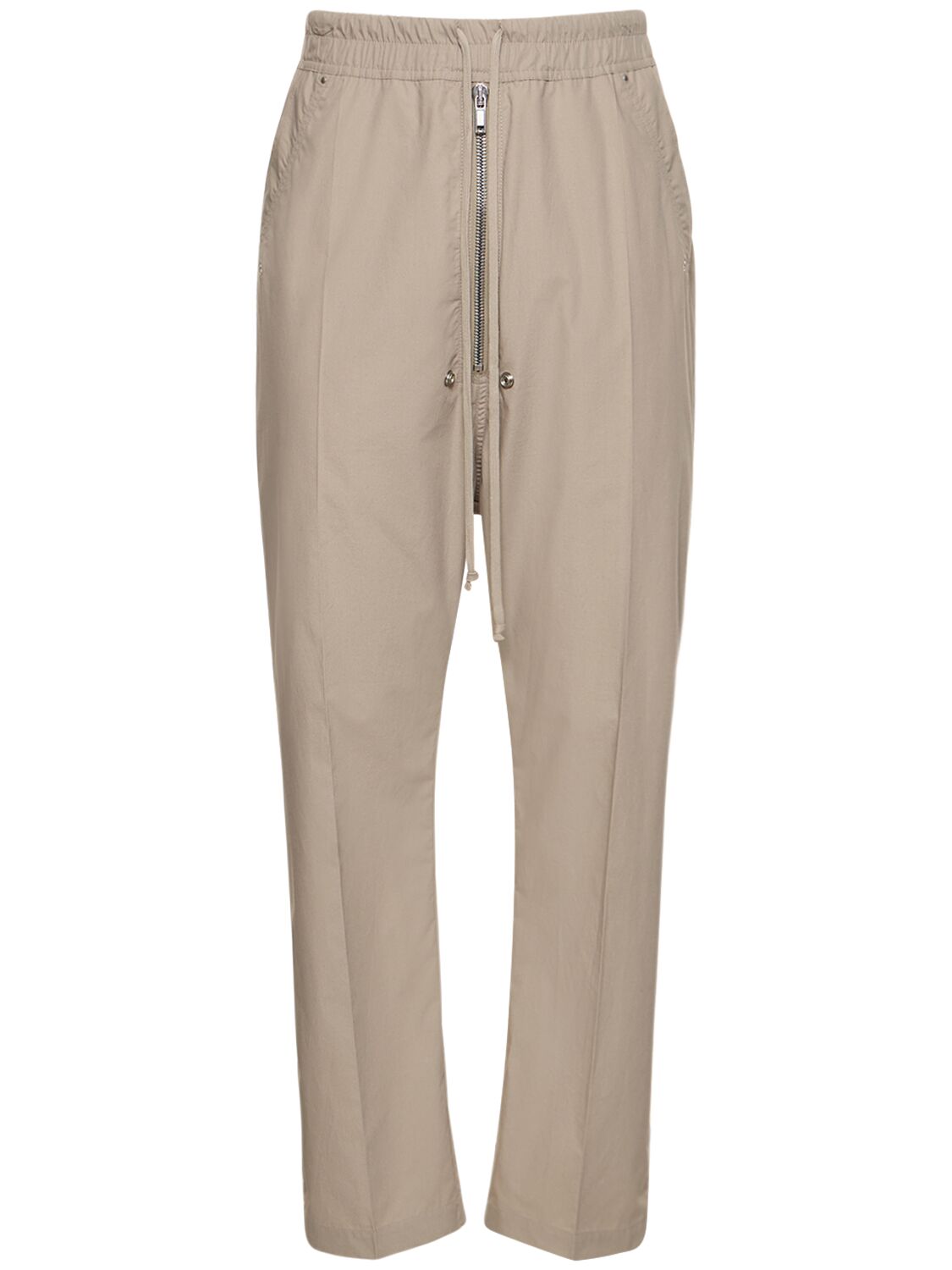 Rick Owens Bela Cotton Jogger Trousers In Pearl
