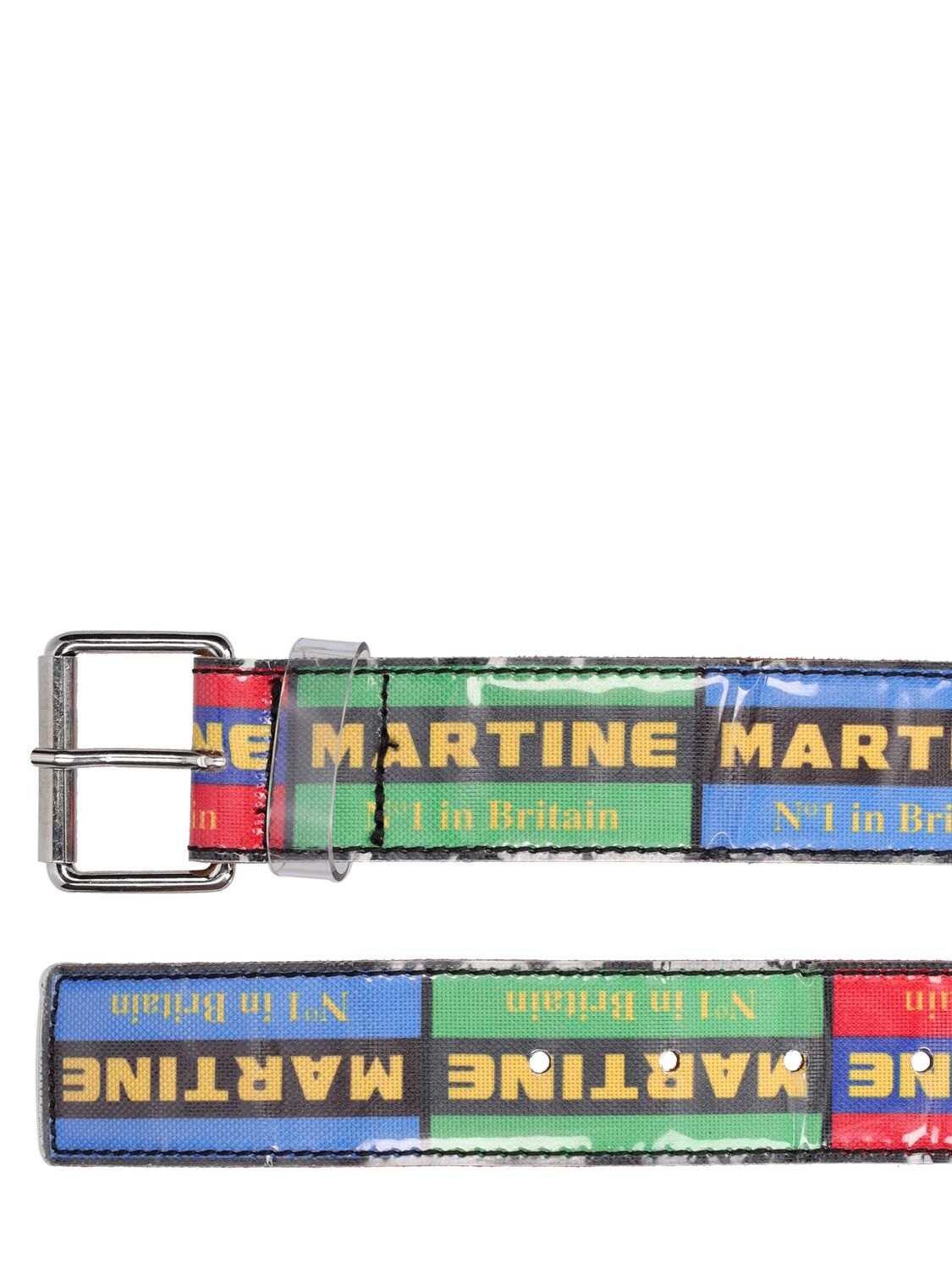 Shop Martine Rose Logo Leather Belt In Multicolor