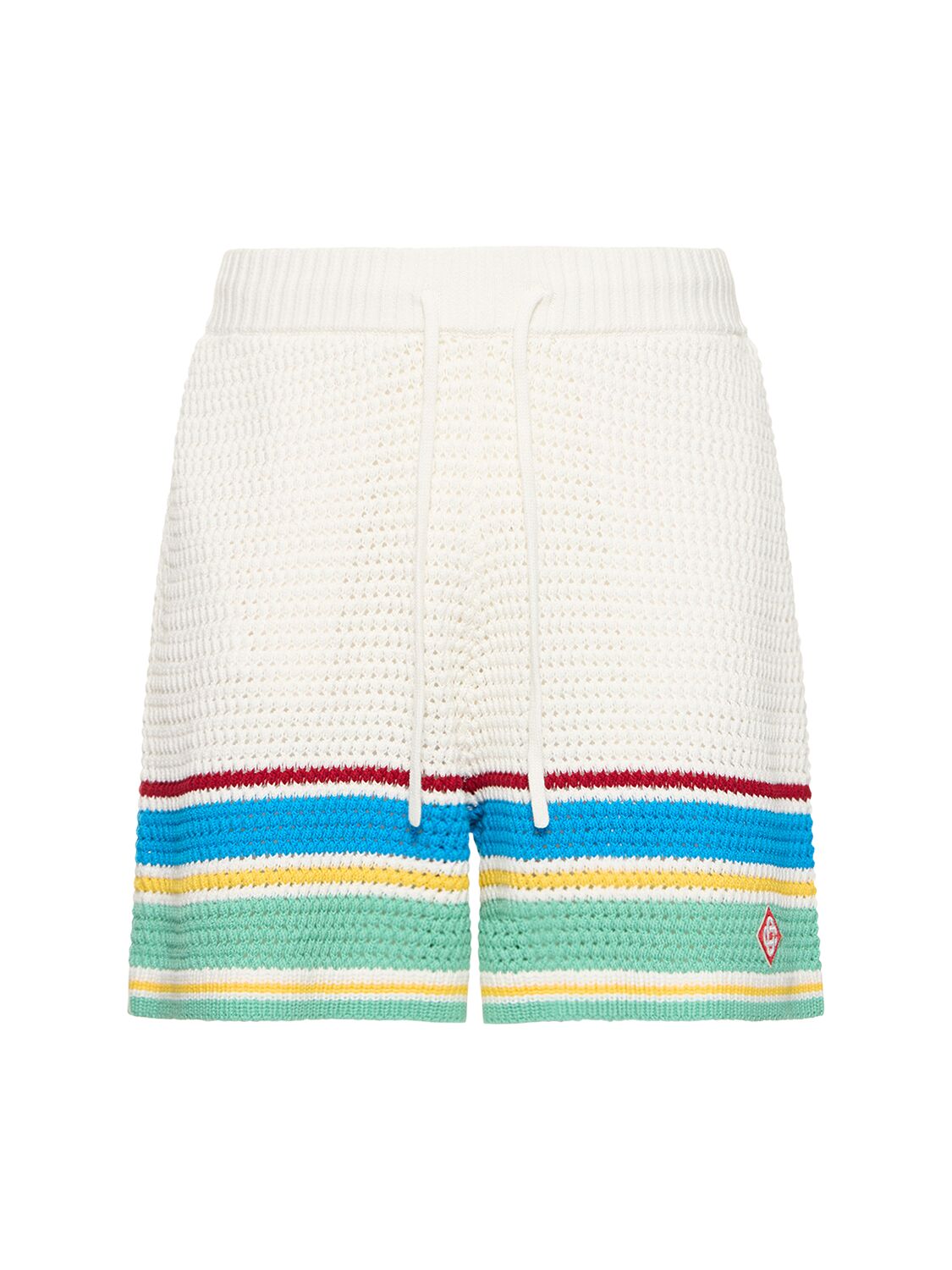 CASABLANCA CROCHETED COTTON TENNIS SHORTS