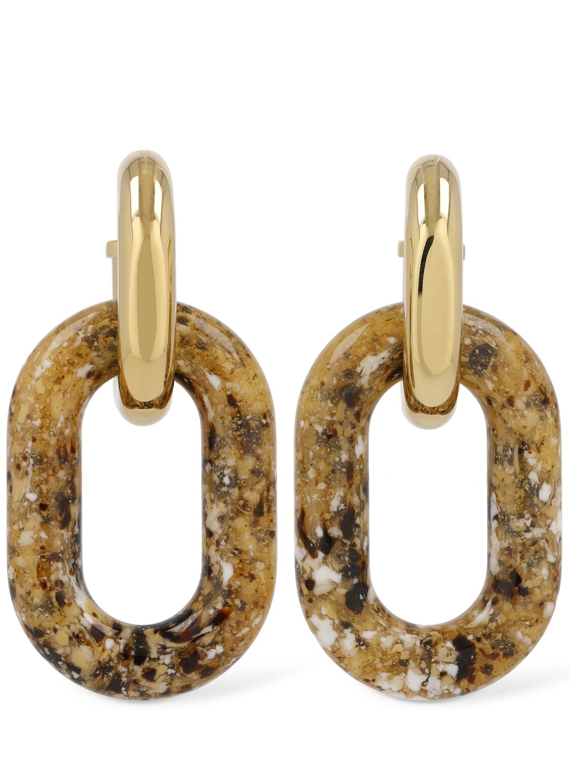 Rabanne Xl Link Double Pendant Earrings In Gold,multi