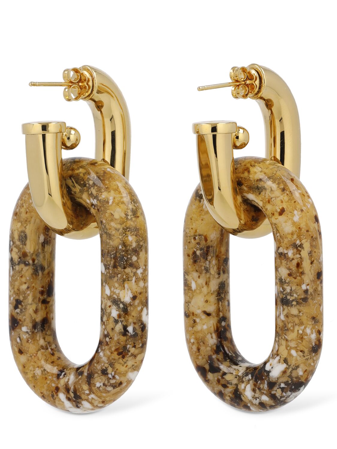 Shop Rabanne Xl Link Double Pendant Earrings In Gold,multi