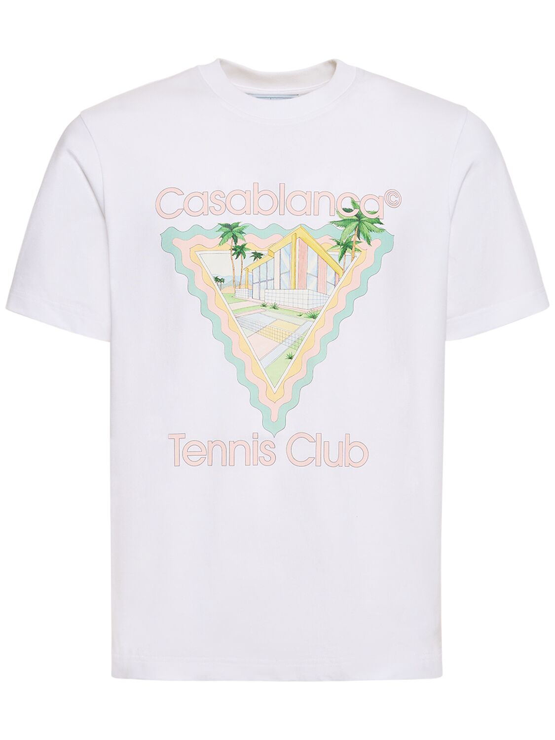 Shop Casablanca Maison De Reve Printed Cotton T-shirt In White