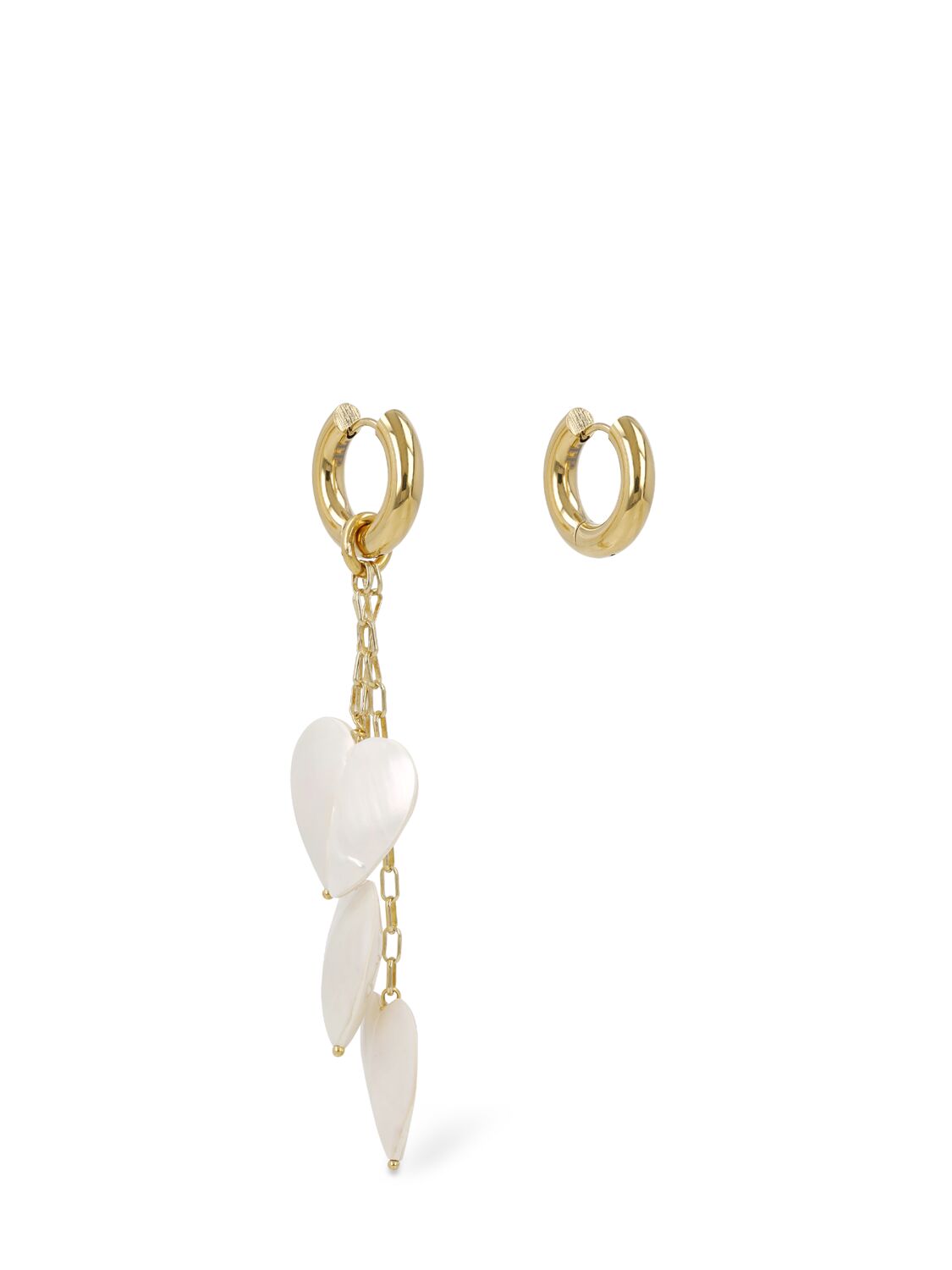 Shop Timeless Pearly Ring & Hearts Mismatched Earrings In Weiss,gold