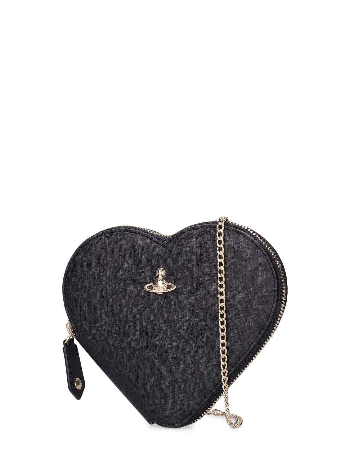 Shop Vivienne Westwood Heart Faux Leather Bag In Black