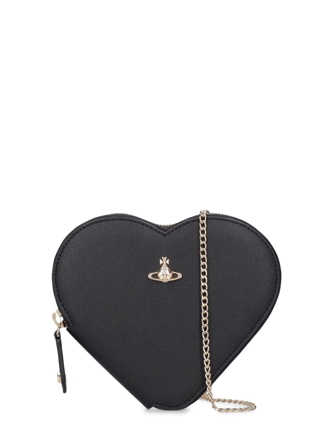 Vivienne Westwood Heart Faux Leather Bag In Black
