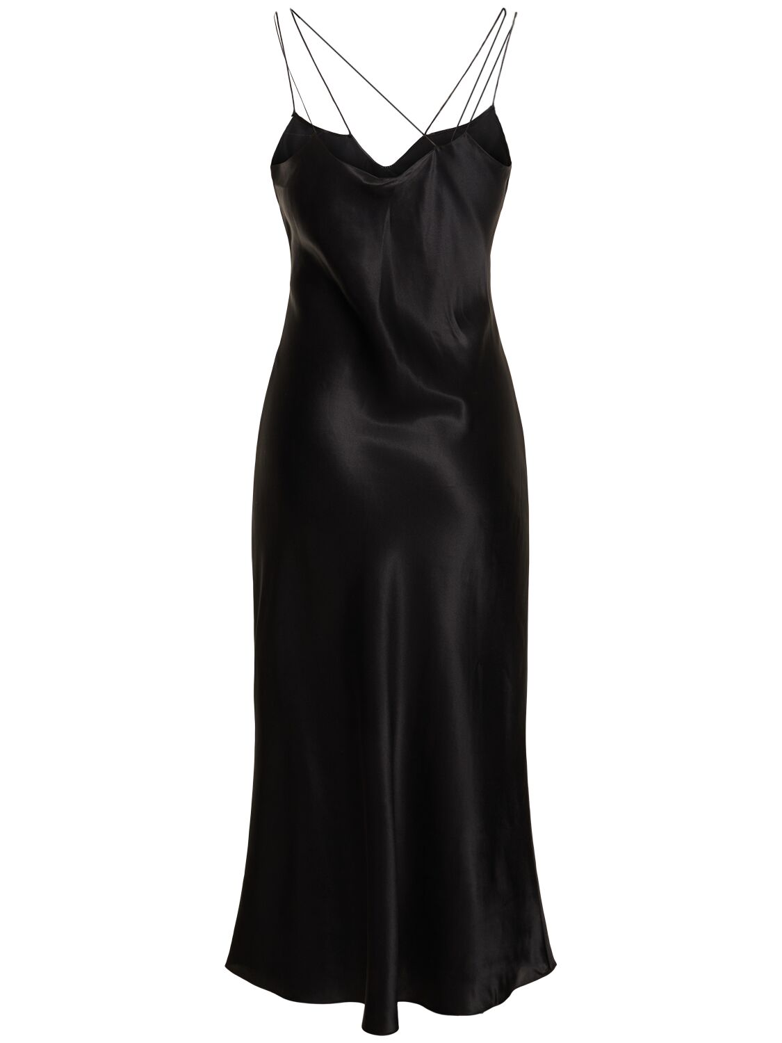 Shop The Garment Catania Silk Satin Slip Dress In Black