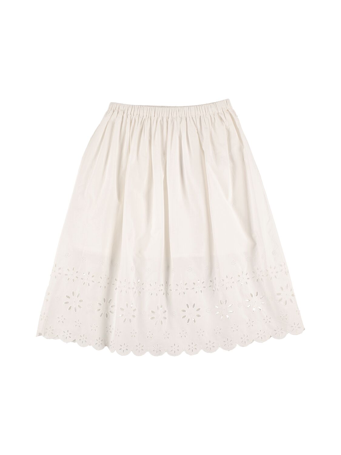 Image of Cotton Poplin Skirt W/embroidery