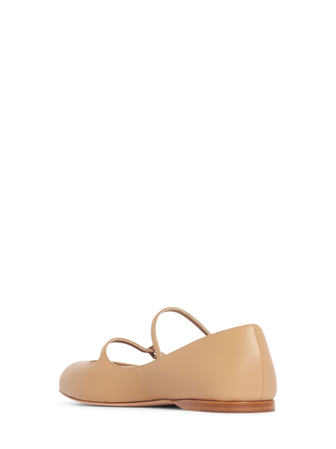 Shop Max Mara 5mm Circus Leather Ballerinas In Beige