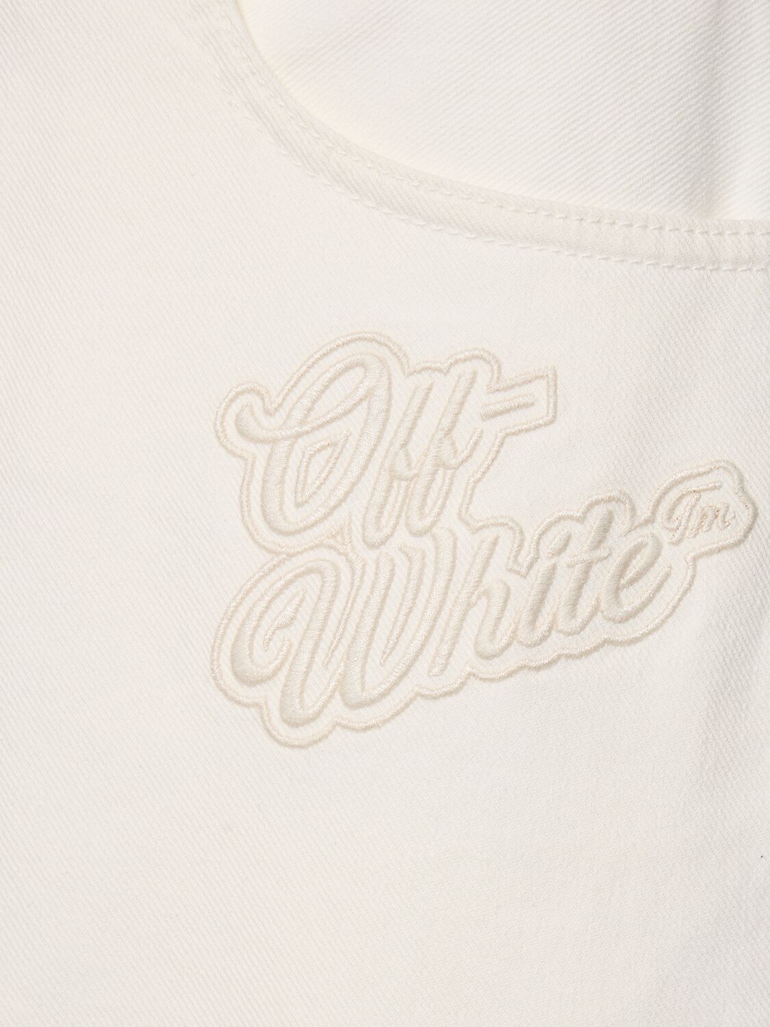 Shop Off-white 90s Logo Baggy Cotton Denim Jeans In White