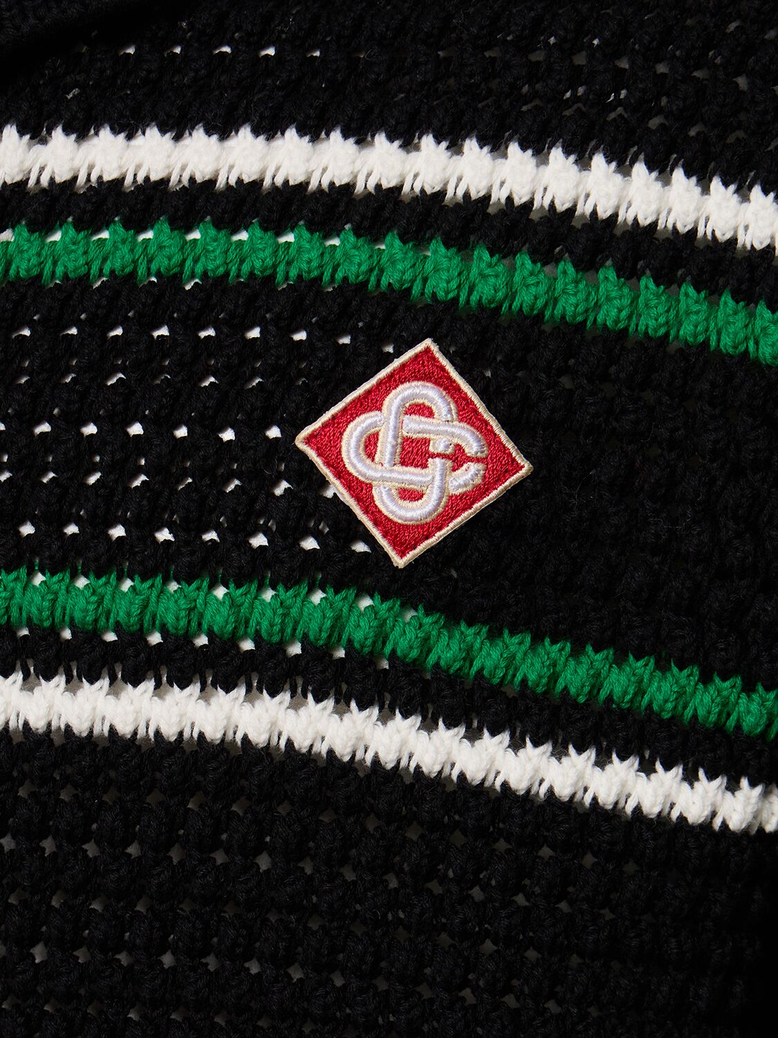Shop Casablanca Crocheted Cotton Tennis Jacket In Black