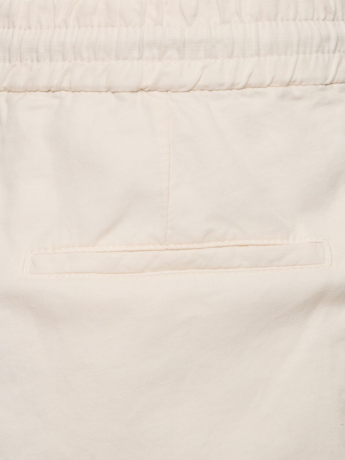 Shop Brunello Cucinelli Cotton & Linen Drawstring Pants In Off White