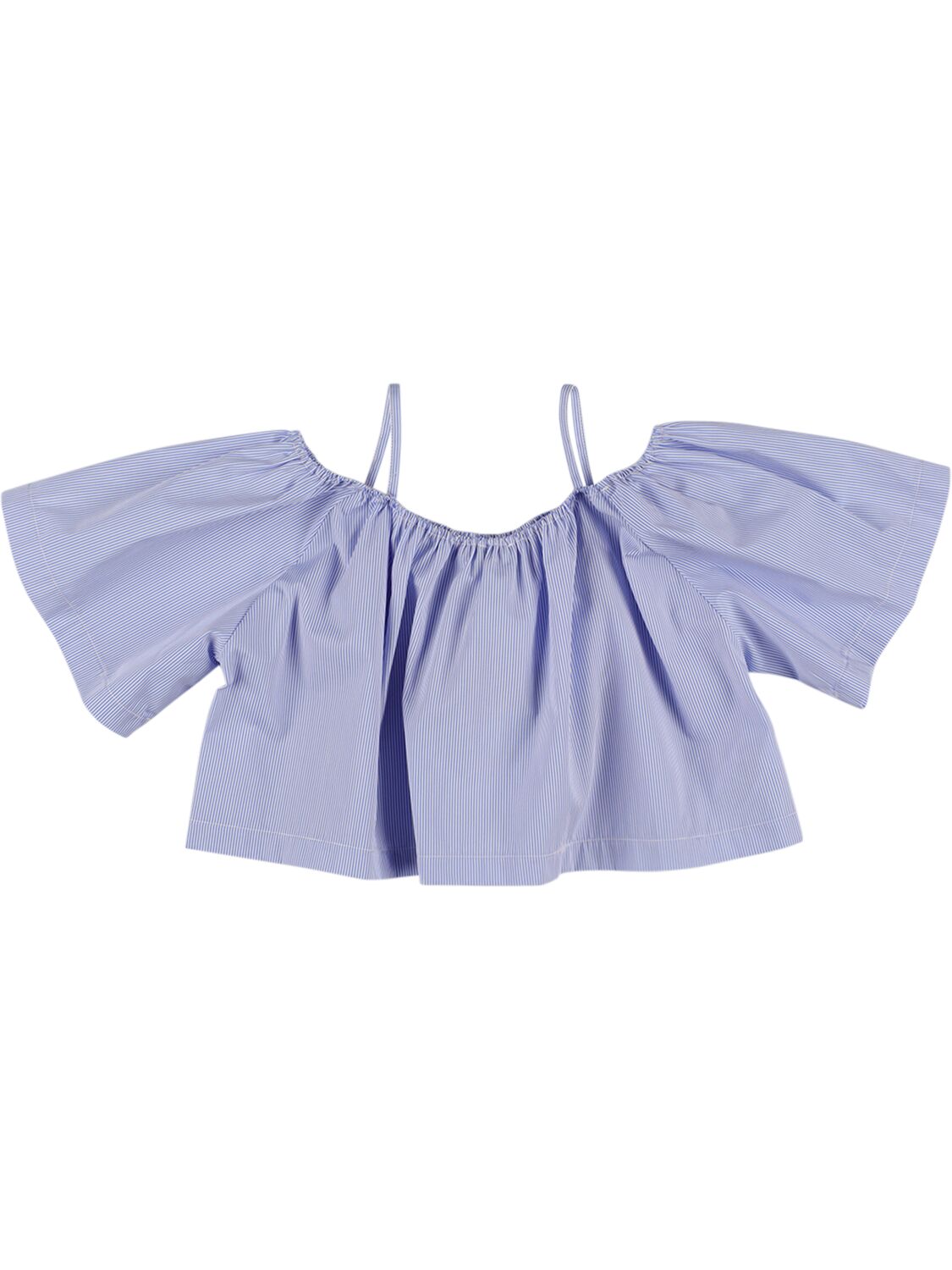 Shop Aspesi Cotton Poplin Top In Light Blue