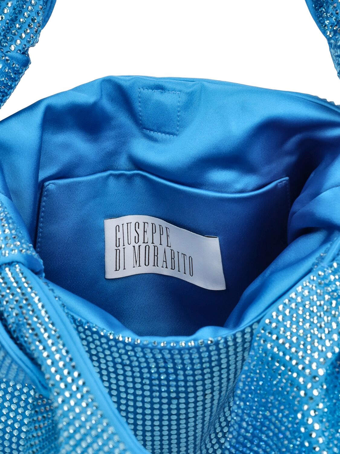 Shop Giuseppe Di Morabito Crystal Top Handle Bag In Deep Sky Blue