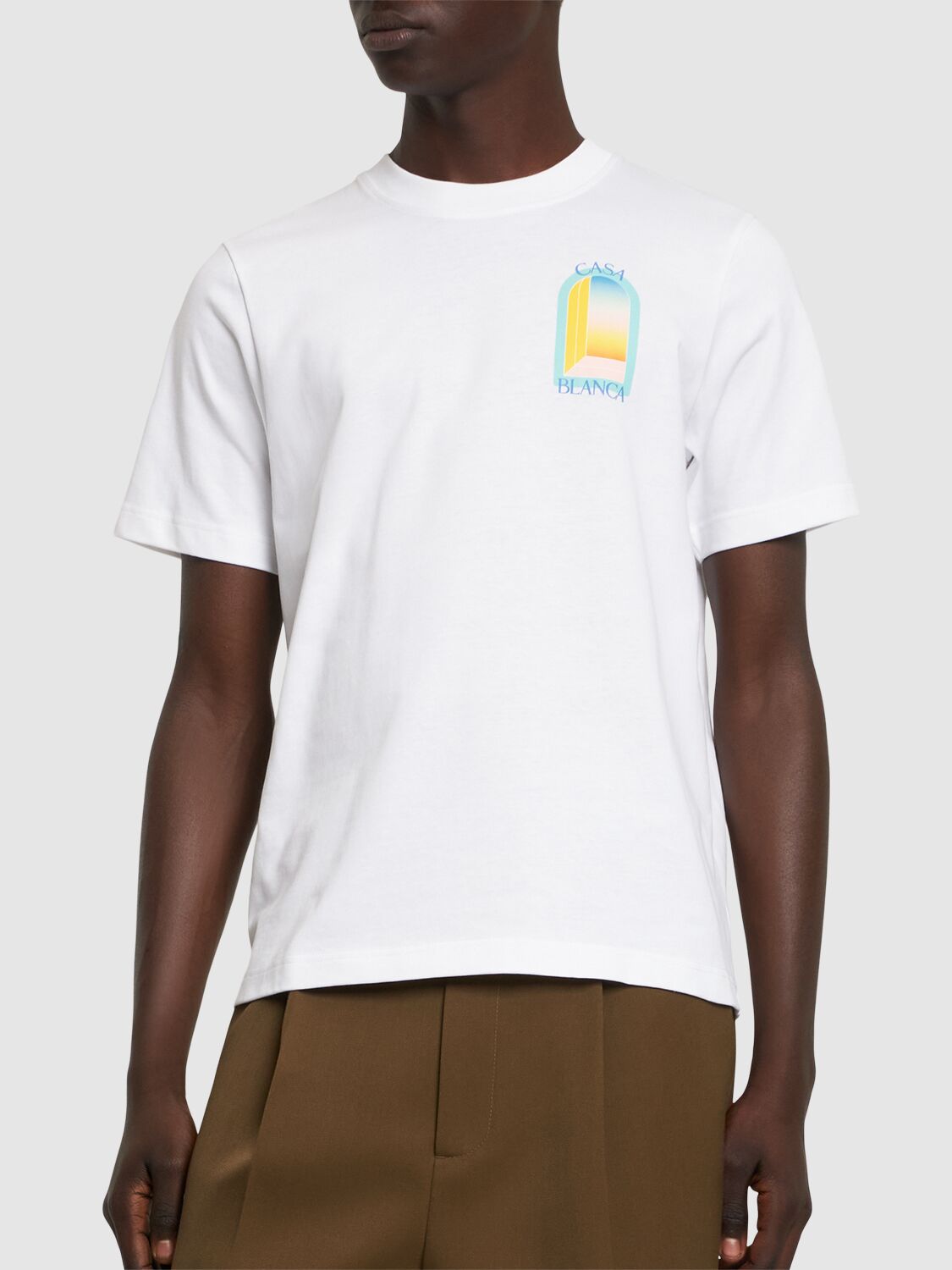 Shop Casablanca L'arc Colore Printed T-shirt In White