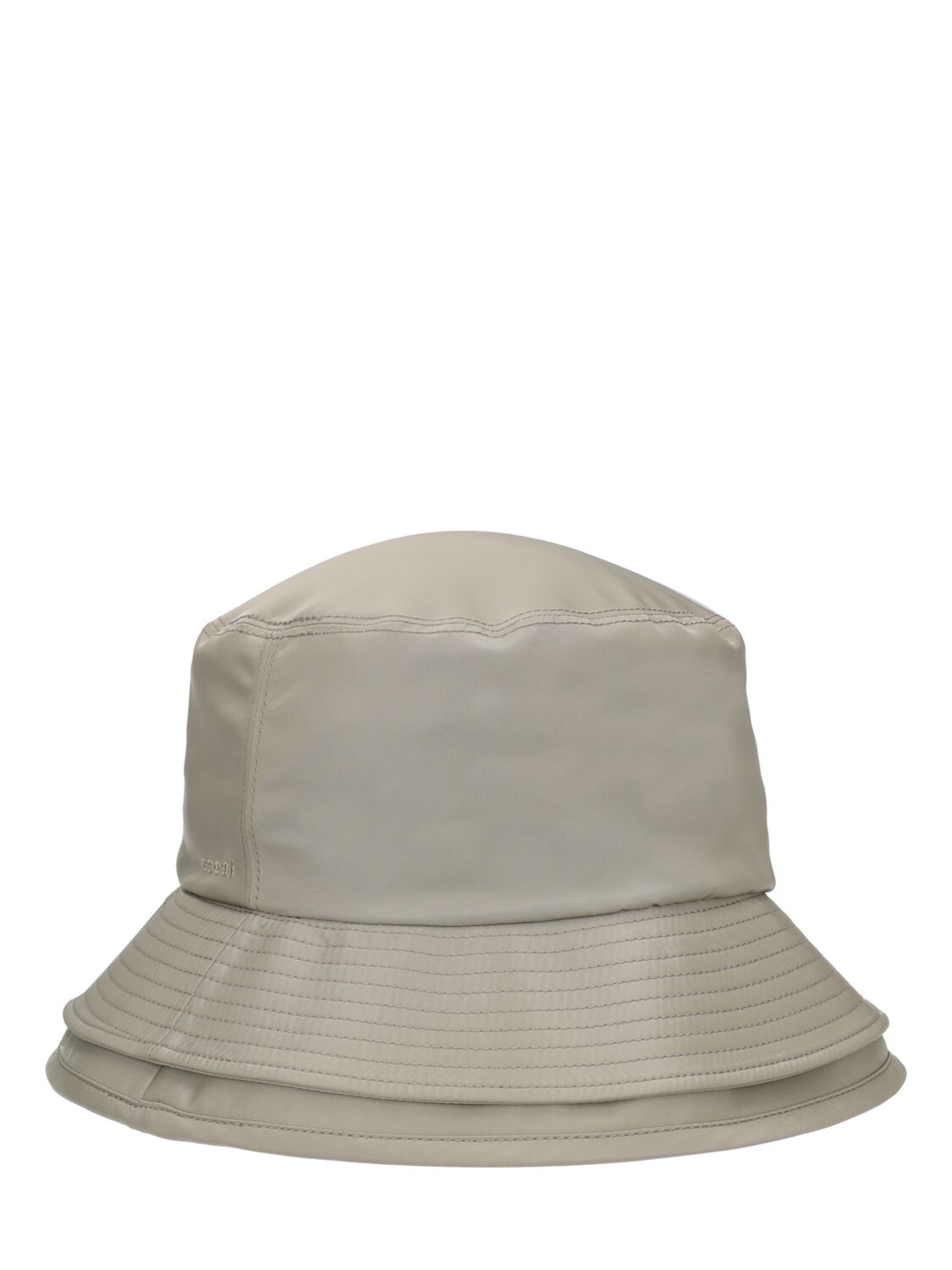 Shop Sacai Double Brim Nylon Twill Bucket Hat In Light Khaki