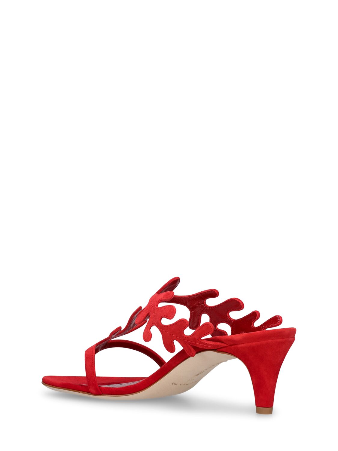 Shop Manolo Blahnik 50mm Hidrag Suede Mule Sandals In Bright Red