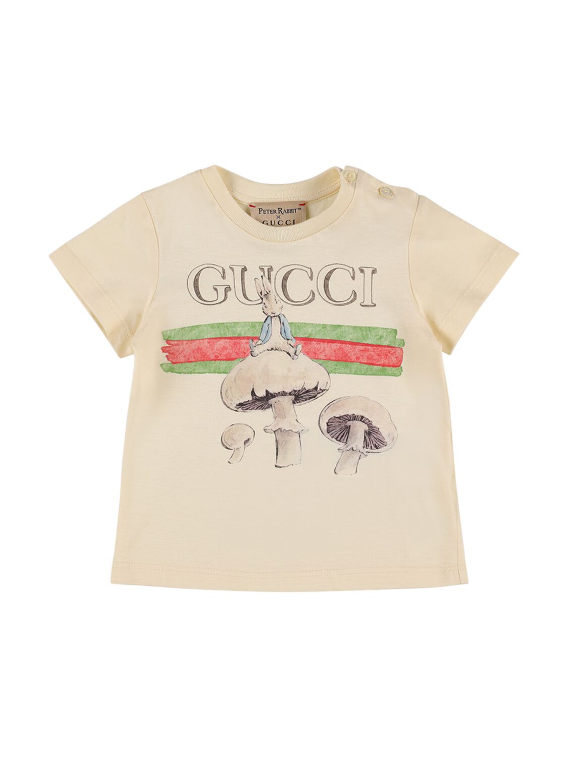 Gucci Kids' Peter Rabbit棉质平纹针织t恤 In Sunkissed,multi