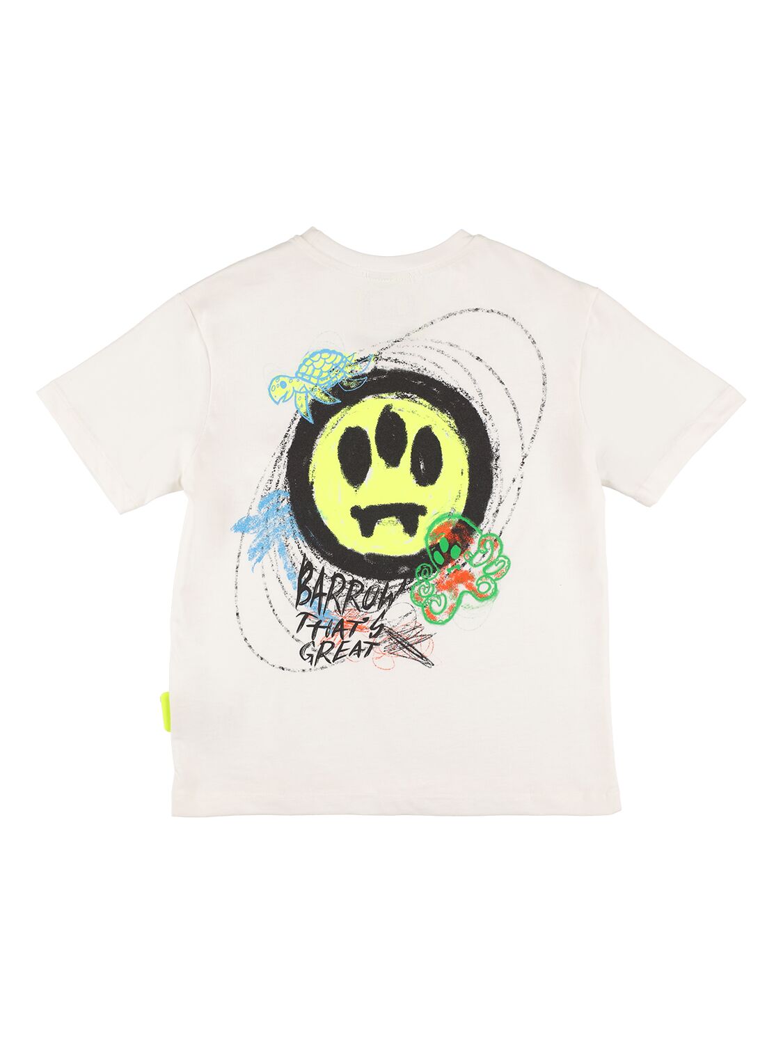 Barrow Kids' Printed Cotton Jersey T-shirt In Off-white