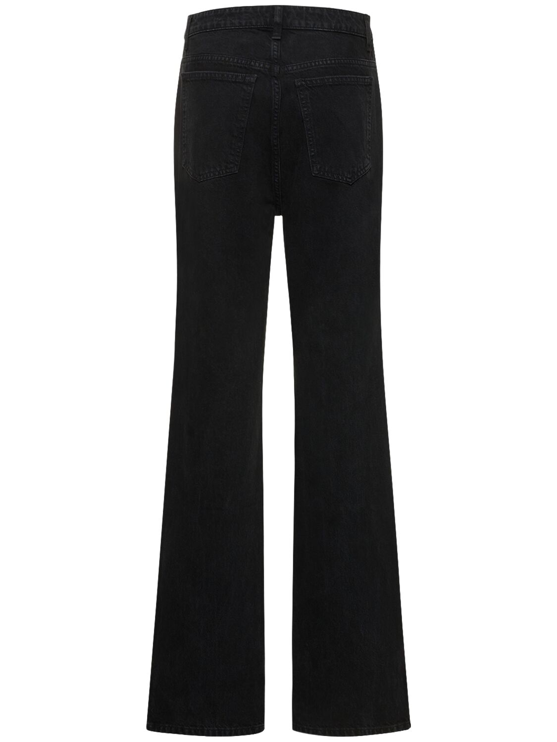 Shop Khaite Danielle Cotton Denim Straight Jeans In Black