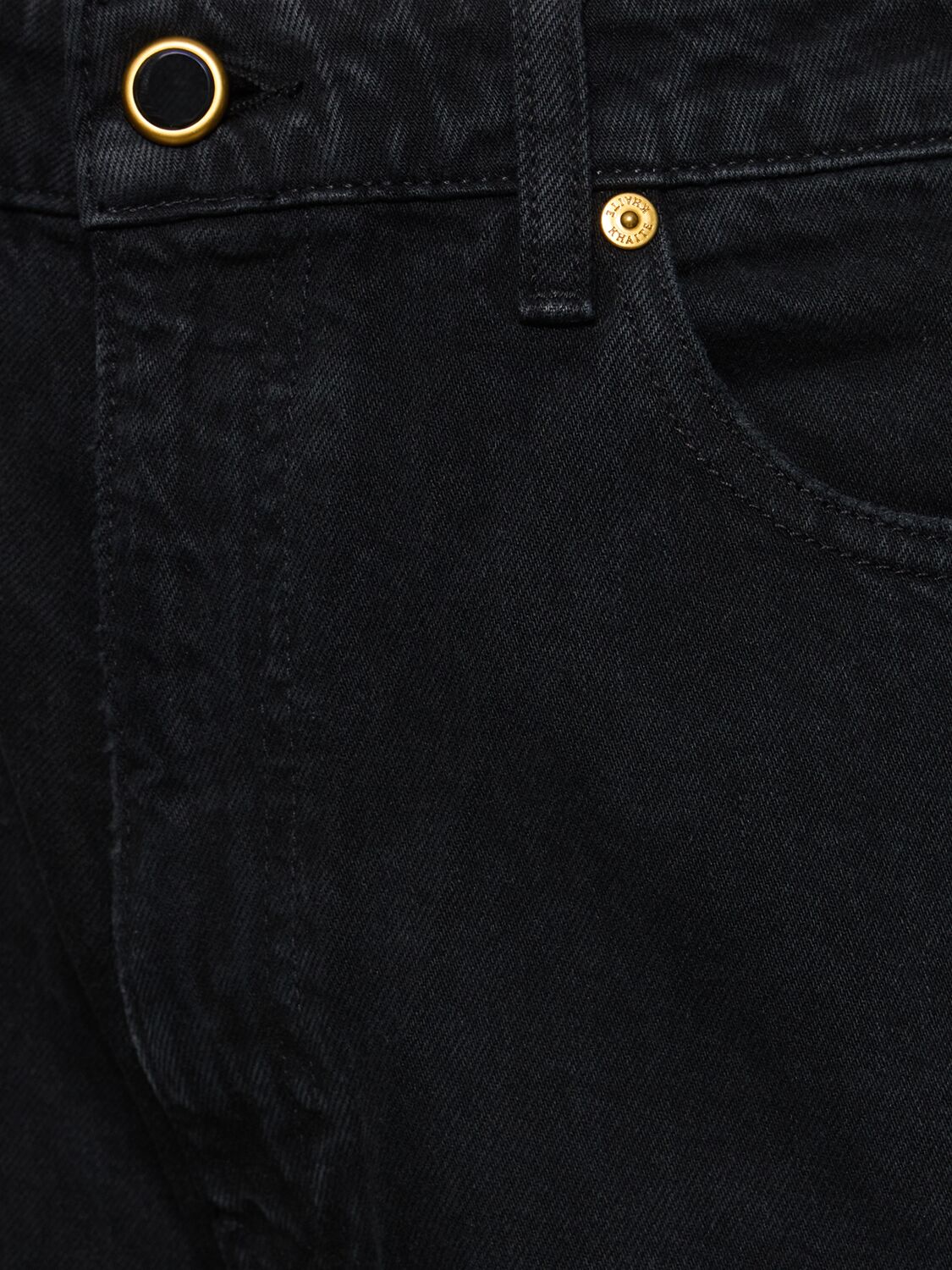 Shop Khaite Danielle Cotton Denim Straight Jeans In Black