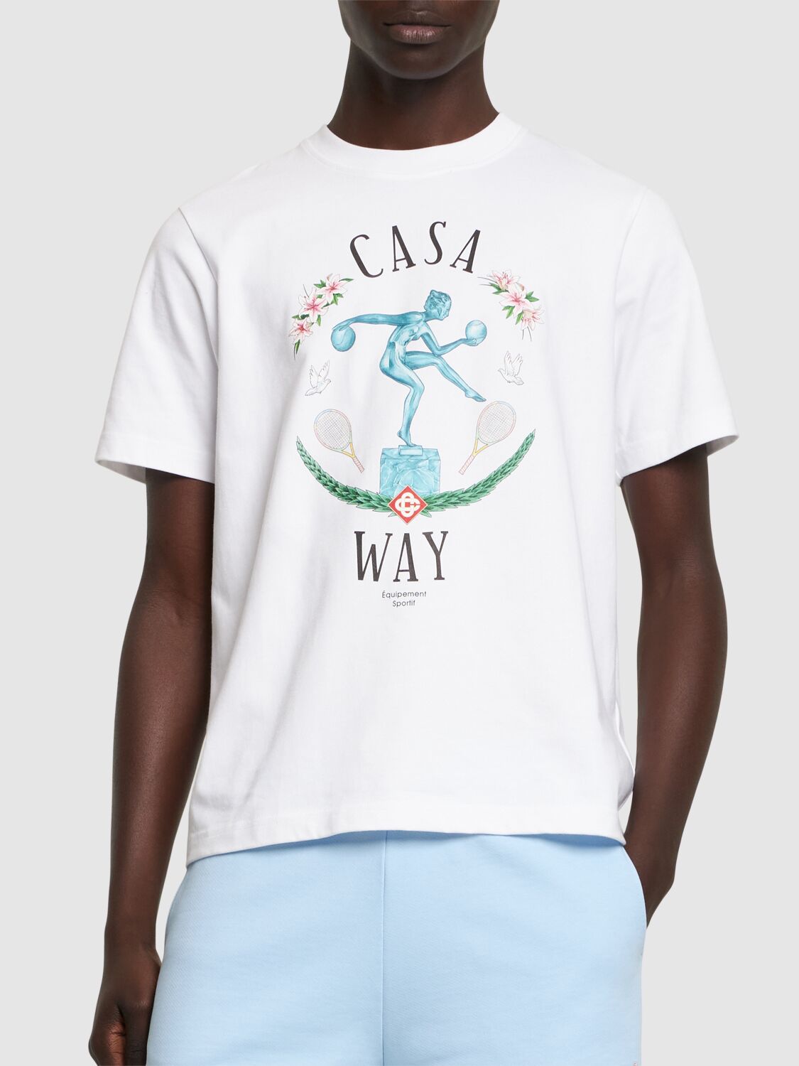 Shop Casablanca Statue En Marbre Printed T-shirt In White