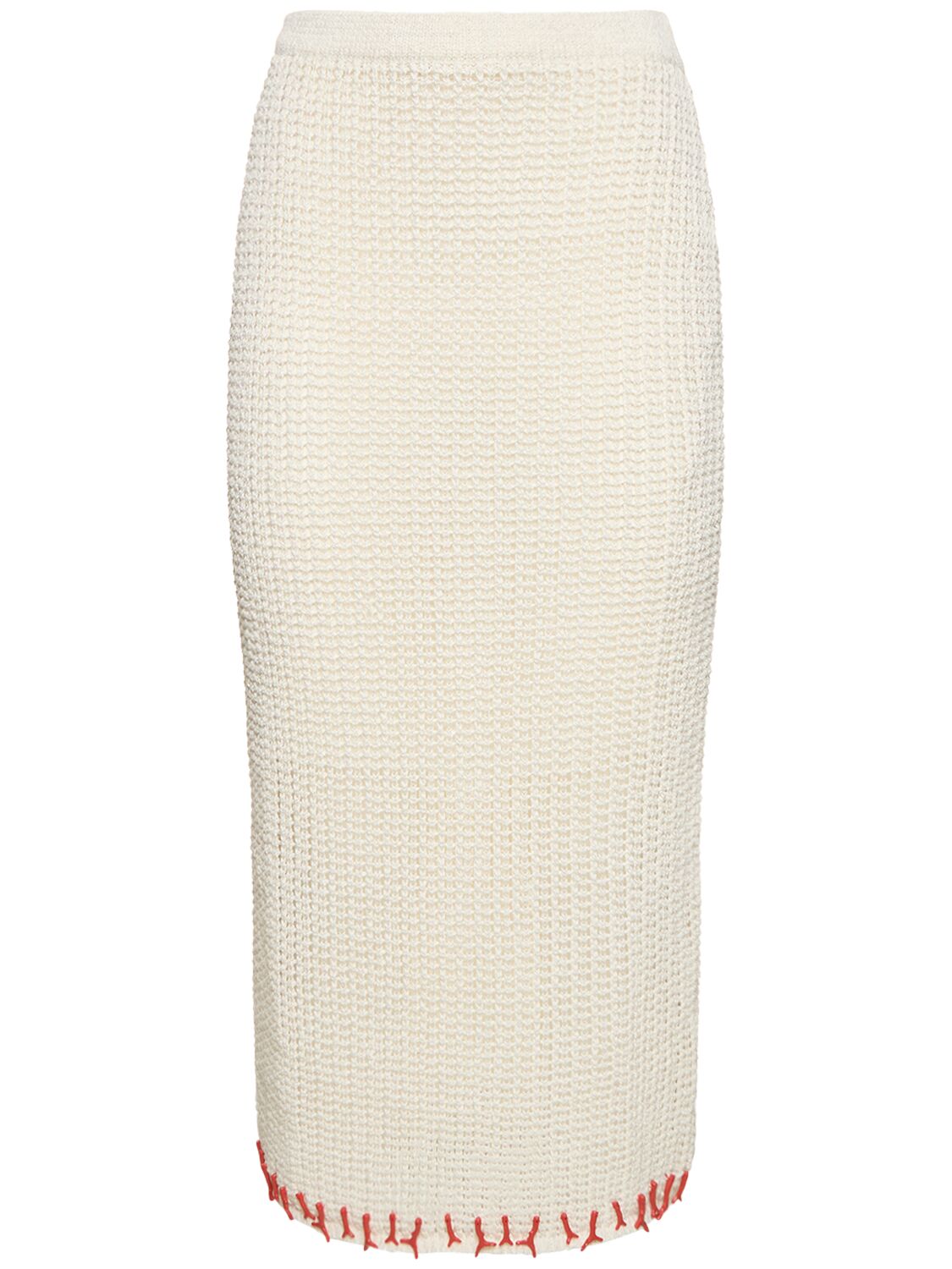 Image of Coral Knitted Midi Skirt