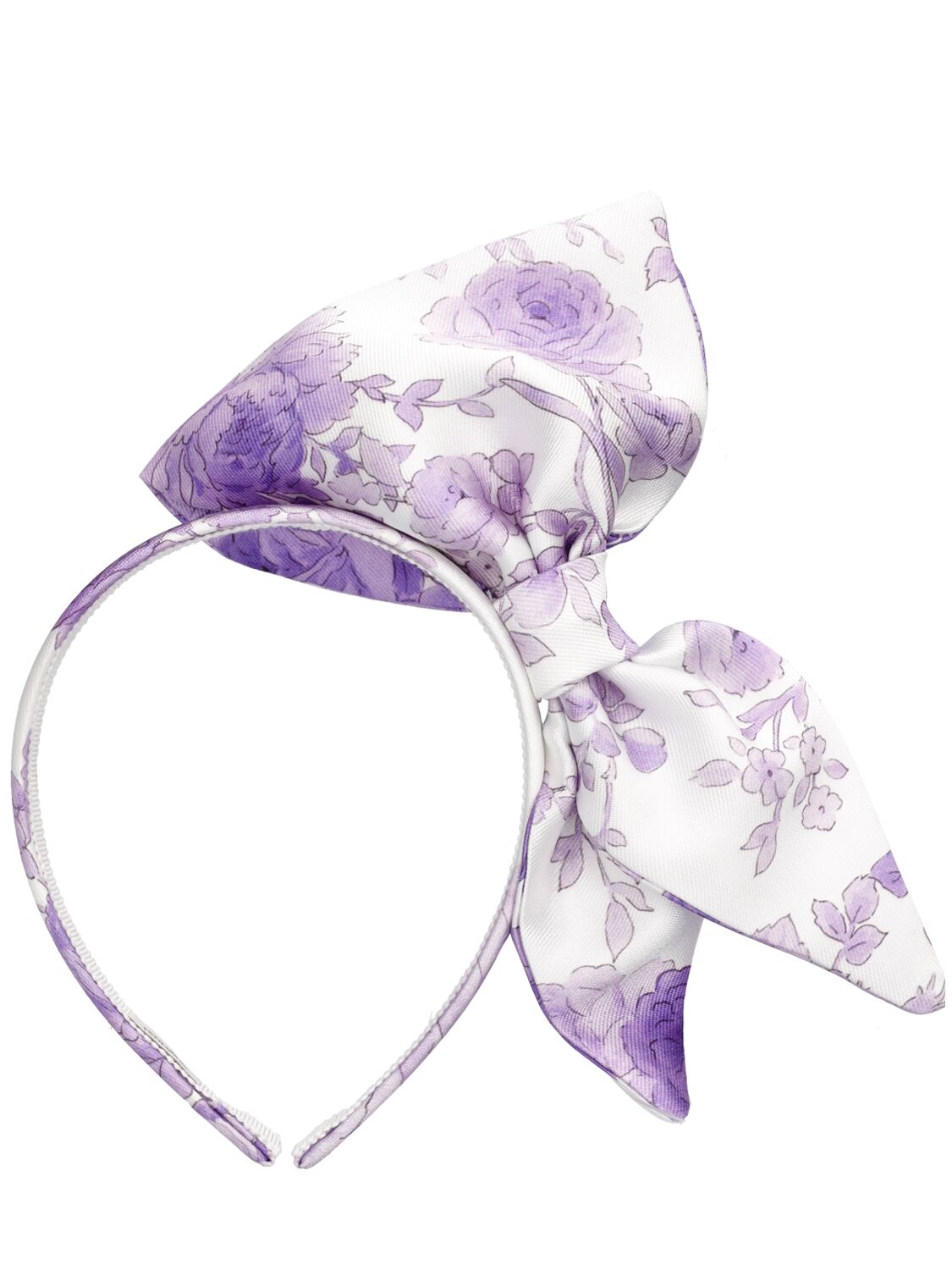 Shop Monnalisa Mikado Headband W/bow In White,purple