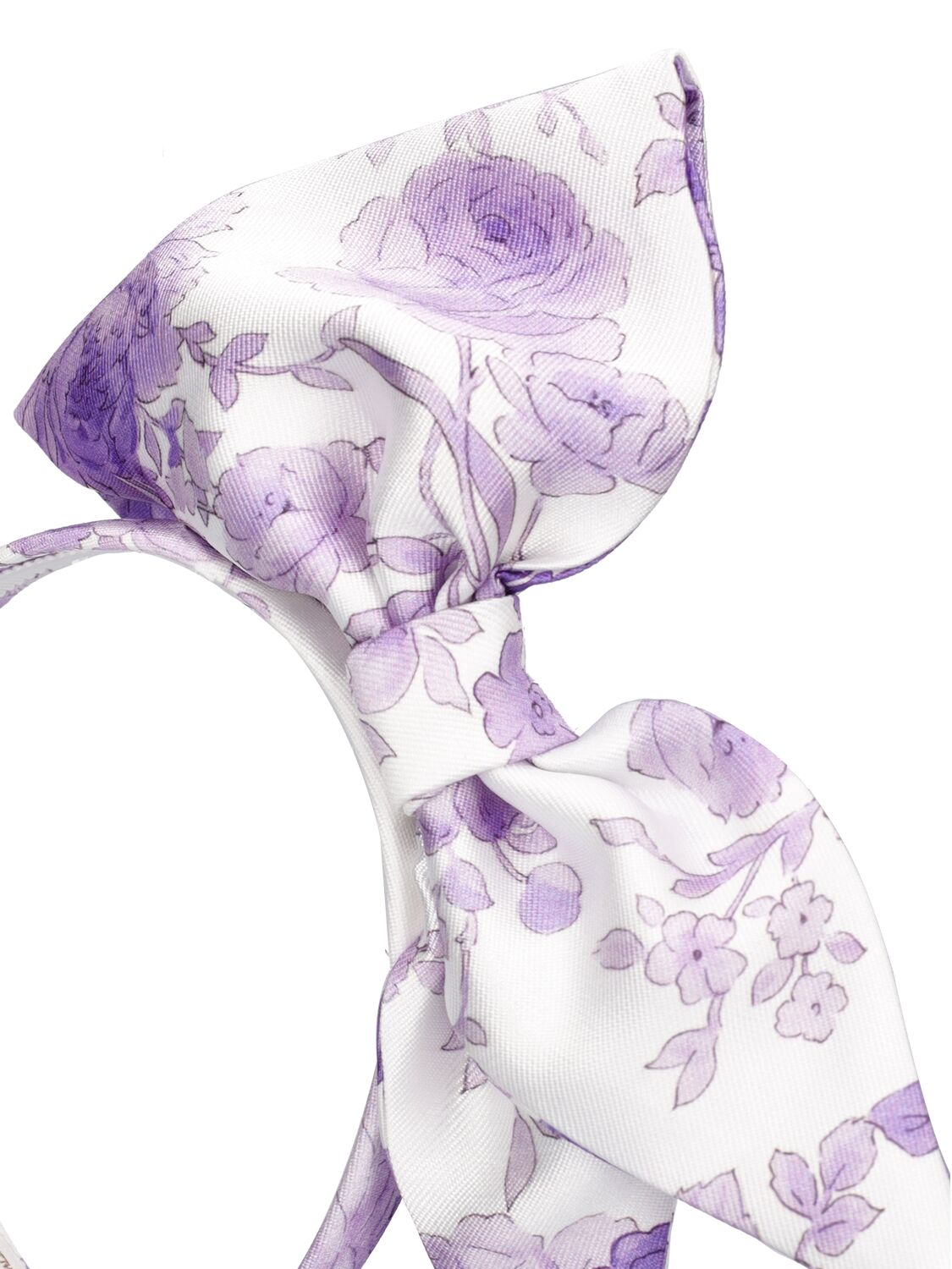 Shop Monnalisa Mikado Headband W/bow In White,purple