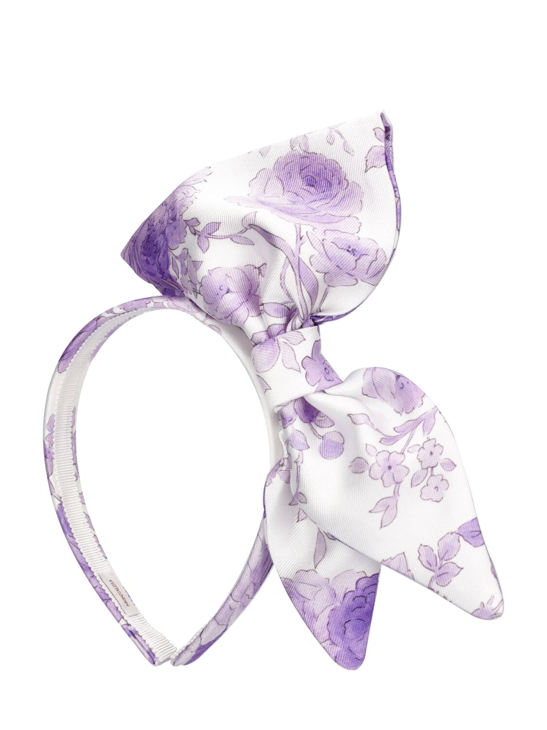 Monnalisa Kids' Mikado Headband W/bow In White,purple