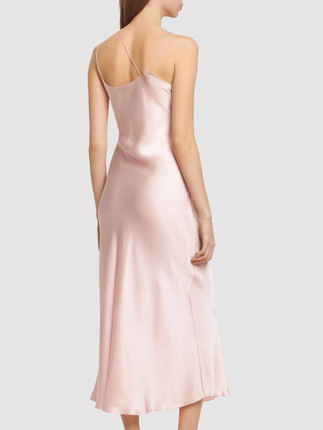 Shop The Garment Catania Silk Satin Slip Dress In Baby Pink